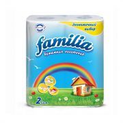 Полотенца рулонные Familia Радуга 2х-слойные, белые, 2 рулона