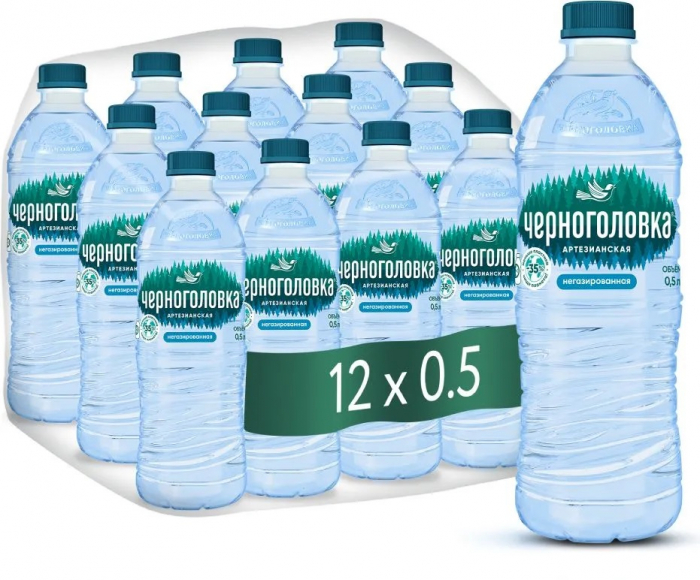 Вода "Черноголовка" 0,5 л без газа (12 шт. в упак.)