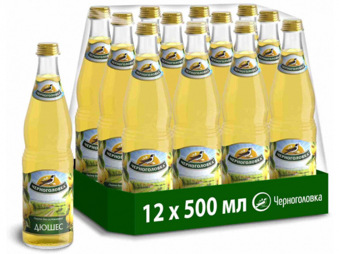 Напиток "Черноголовка" Дюшес 0.5 л, стекло, газ (12 шт. в уп.)