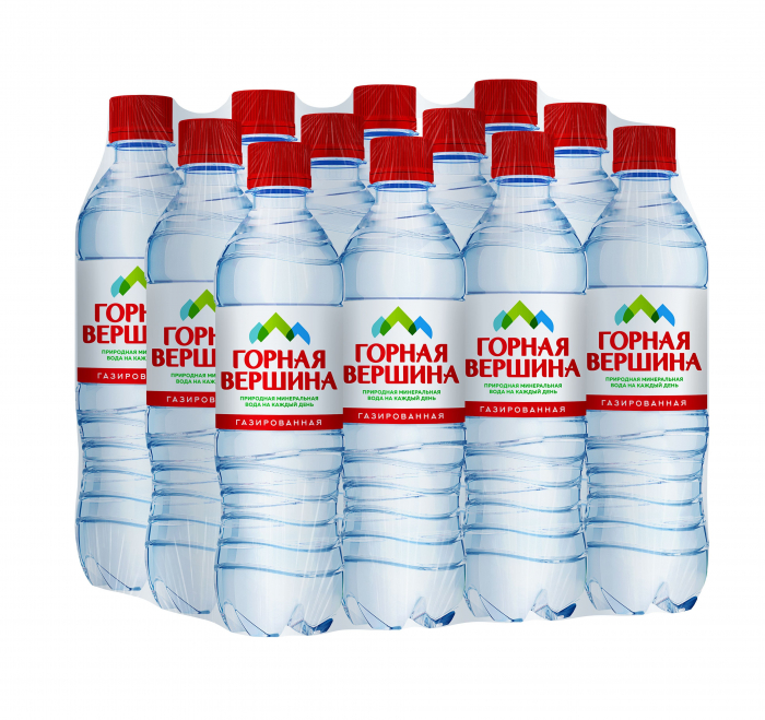 Вода "Горная Вершина" 0,5 л. с газом (12 шт в упак)